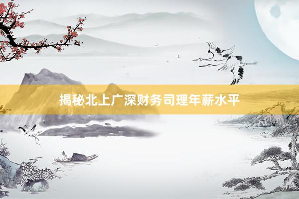 揭秘北上广深财务司理年薪水平
