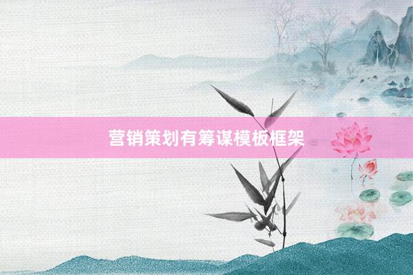 营销策划有筹谋模板框架