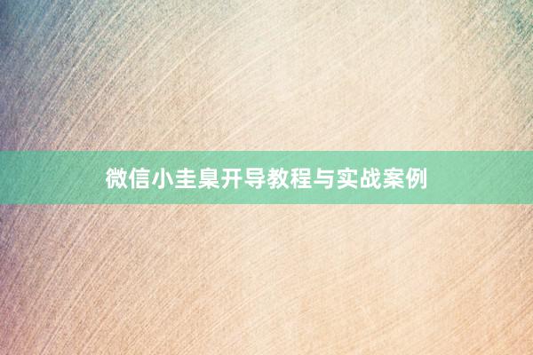微信小圭臬开导教程与实战案例